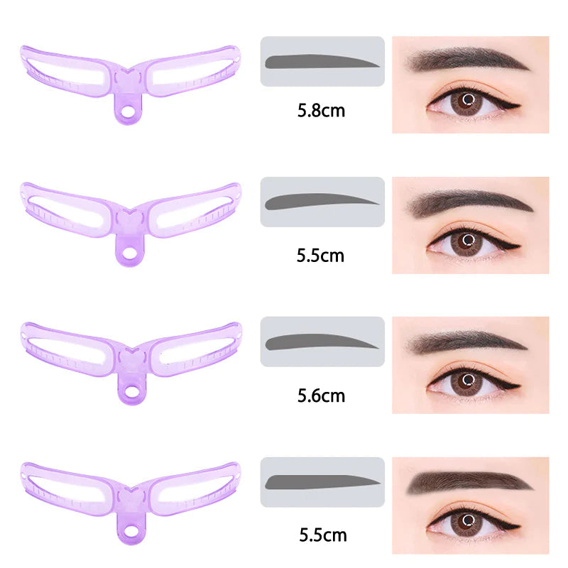 眉毛テンプレート 8本入 ゴムヘッドバンド付き 眉毛メイク アイブロウテンプレート シェイプ グッズ 型 見本 枠  美人眉 モテ眉 開運 左右対称 ポイント消耗