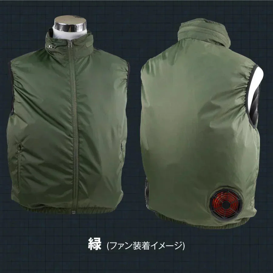 空調ベスト ひんやり風冷ベスト 紺XXL フルセット 1組