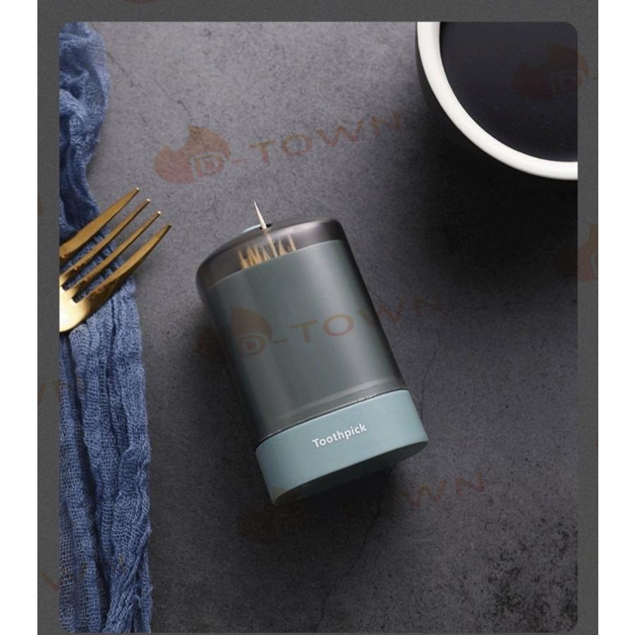 2個セット ワンプッシュ式爪楊枝入れ プッシュして飛び出す爪楊枝 簡単ワンプッシュ式爪楊枝入れ プッシュしてポン 飛び出す爪楊枝 簡単清潔 w592C(ブルー)