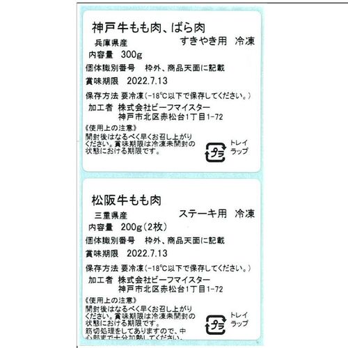 松阪牛ステーキ&神戸牛すき焼き