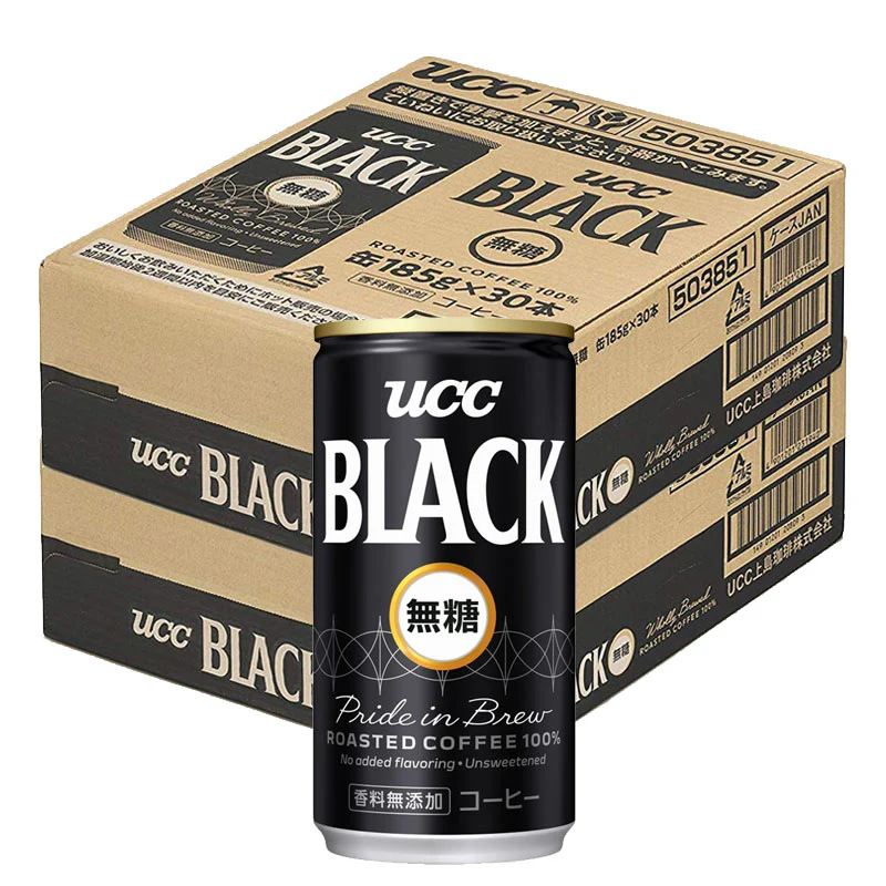 【送料無料】UCC 上島珈琲 ブラック無糖 缶 185ml×60本/2ケース