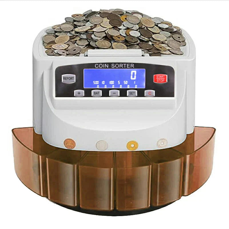 高速コインカウンター 青 コインソーター 硬貨カウンター 硬貨計数機 コイン計数機 マネーカウンター 日本硬貨選別計数機 日本語 異物検出 日本語説明書 PSE認証