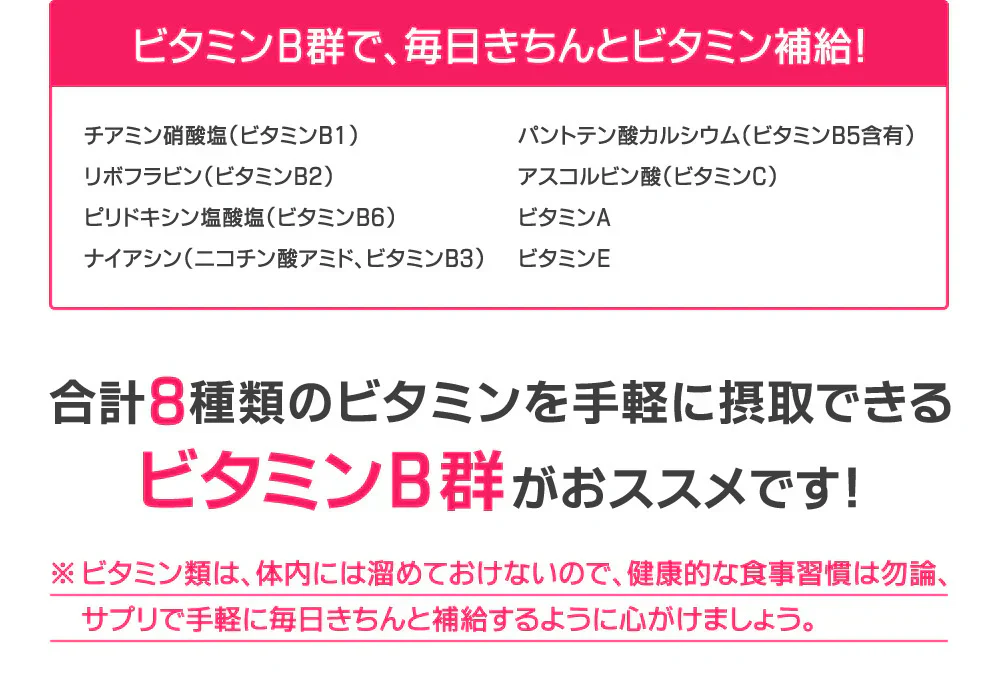ビタミンB群《約1ヶ月分》チアミン硝酸塩/リボフラビン/ナイアシン/ニコチン酸アミド/ピリドキシン塩酸塩