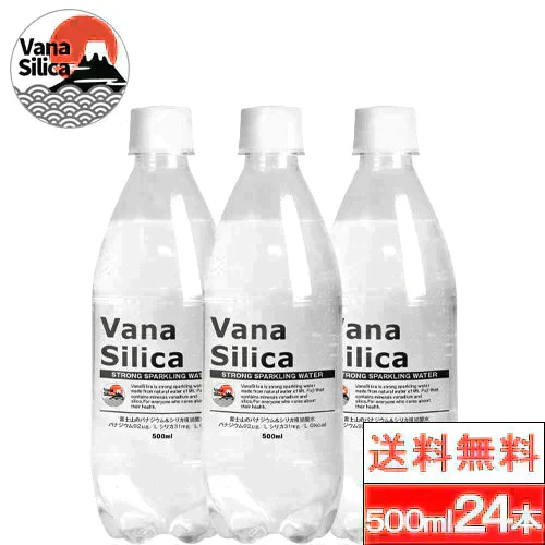 【1ケース】 富士山のバナジウム&シリカ 強炭酸水 VanaSilica(バナシリカ) 500ml 24本 プレーン
