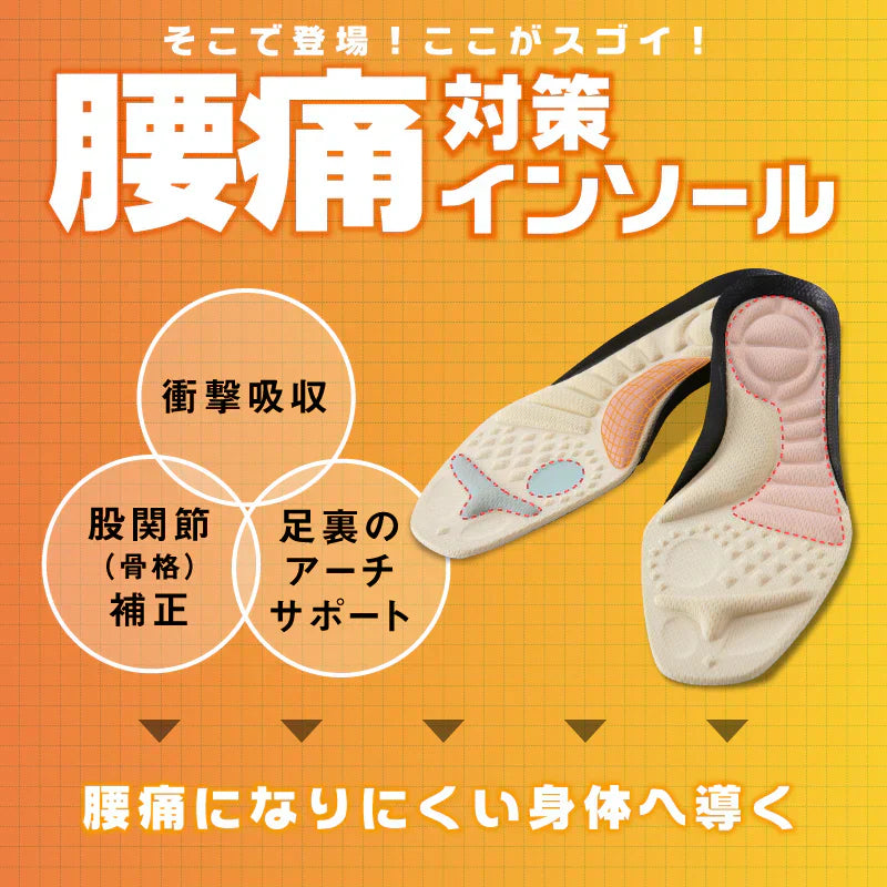 腰らくインソール・Mサイズ【 シューフィッター × 整体師が共同開発!腰痛対策特化型インソール 中敷き 衝撃吸収 O脚 内側傾斜 腰痛改善 骨盤 立ち仕事 疲れにくい】中敷き 腰痛 骨盤 姿勢 衝撃吸収 腰らくインソール 骨格補正 衝撃吸収 アーチ アーチサポート 高反発 ハニカムゲル 姿勢矯正 中敷き 靴 腰痛 土踏まず 股関節 姿勢 姿勢矯正 高反発 偏平足