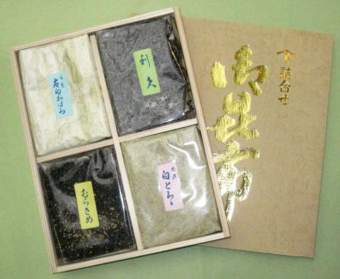 福井県特産品 おぼろ昆布 太白おぼろ、白とろろ、塩吹き昆布等4種詰合せ(W-4R)