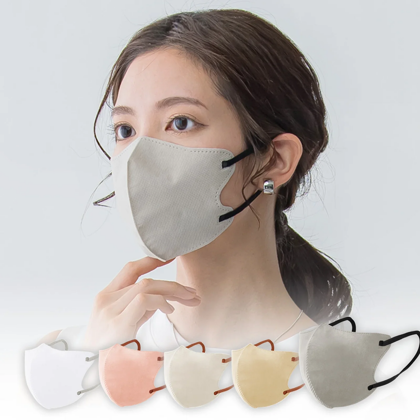CICIBELLA【グレー・20枚入】\夏用マスク・通気性改良3層薄型・美容医師監修/3dマスク バイカラー 不織布 立体 シシベラマスク 大人用 血色マスク カラーマスク 使い捨て 小顔チークマスク 耳が痛くならない PM2.5 飛沫防止 呼吸しやすい