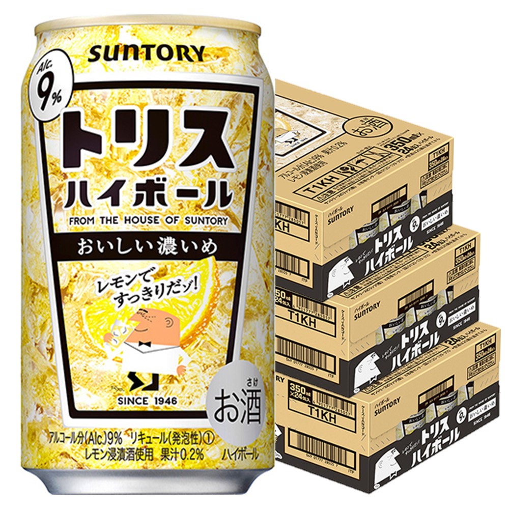 【送料無料】サントリー トリスハイボール キリッと濃いめ 350ml×3ケース/72本 【北海道・沖縄県・東北・四国・九州地方は必ず送料がかかります】