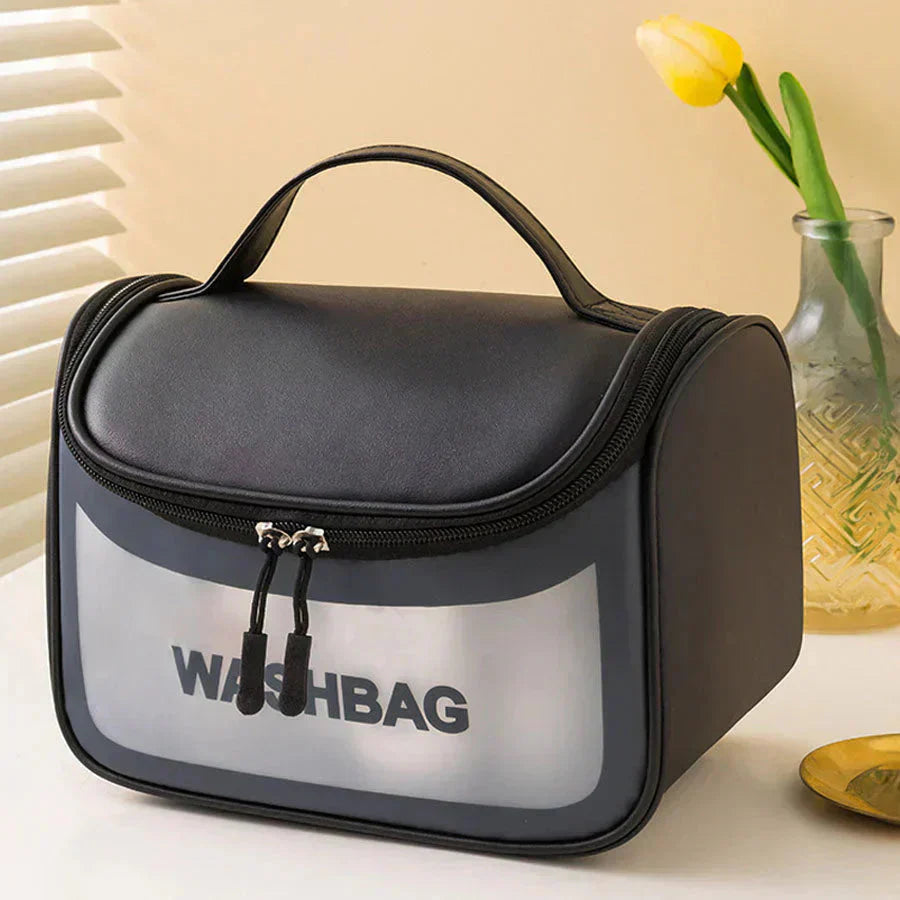 化粧ポーチ(ブラック) トラベルポーチ メイクポーチ コスメ バッグ 収納 小物 大容量 メイクバッグ 花柄 可愛い レディース おしゃれ 出張 旅行 修学旅行 卒業旅行【プチプラ特集】