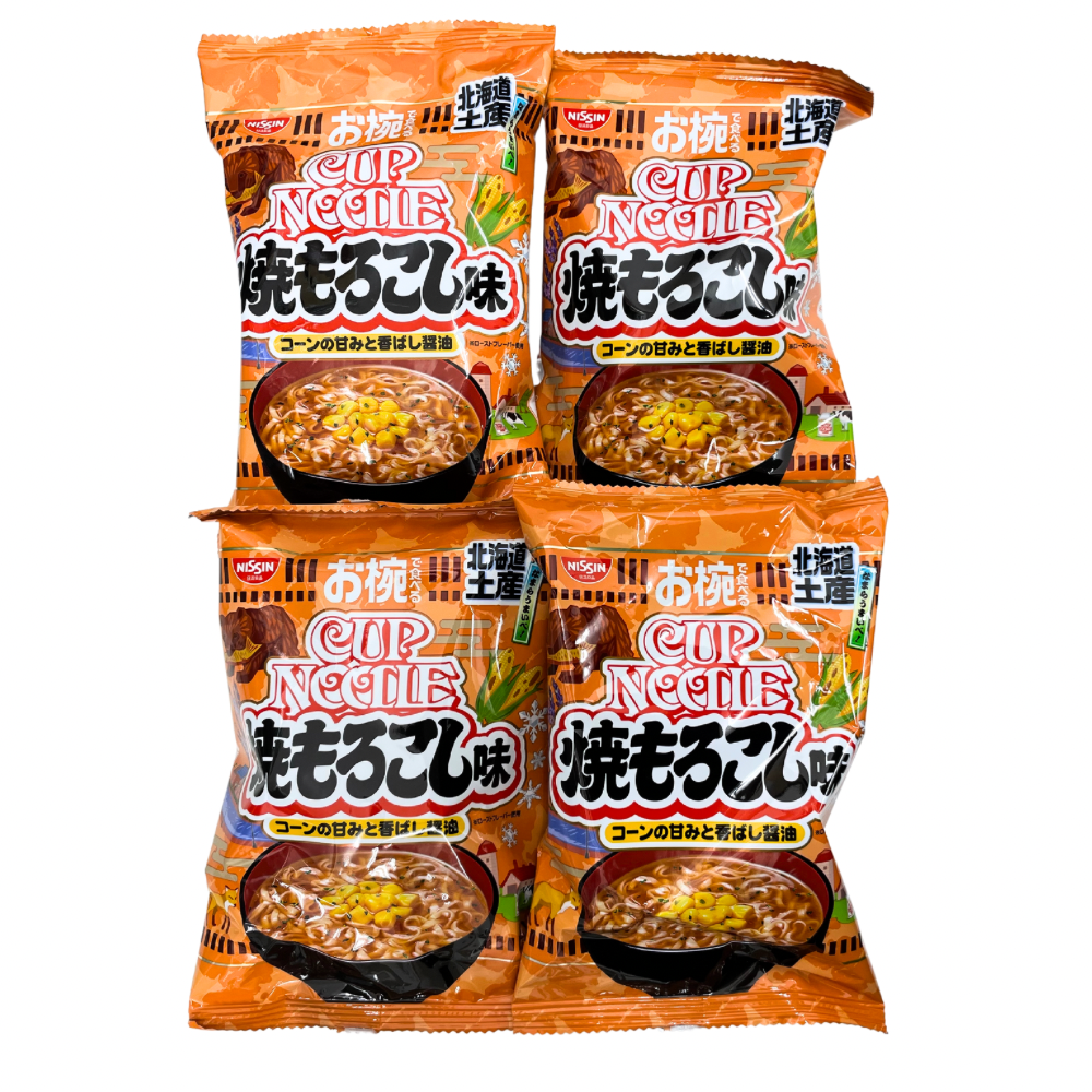 日清 お椀で食べる CUP NOODLE 北海道土産 焼もろこし味 4食入り (箱なし/個包装)
