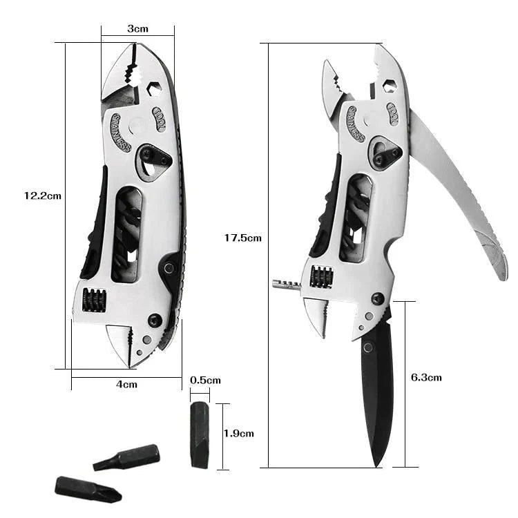 【送料無料】ペンチ レンチ 多機能 ドライバー ナイフ DIY 工具 ニッパー マルチ DIY 修理 工具 マルチツール コンパクト 多機能 キャンプ アウトドア zk271