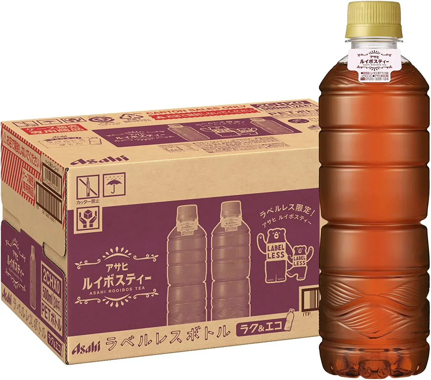 アサヒ ルイボスティ ラベルレスボトル PET 500ml×1ケース/24本