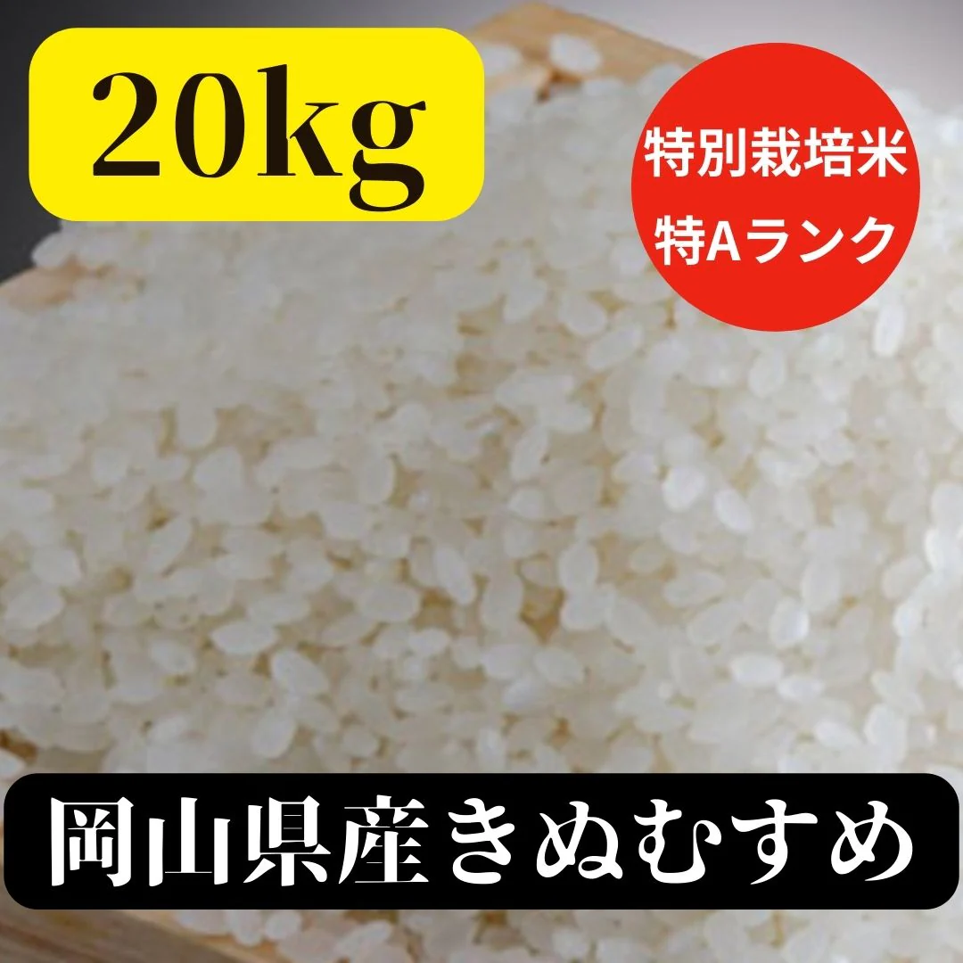 岡山県産 特別栽培きぬむすめ 20kg 特AランクJAS認証一等米