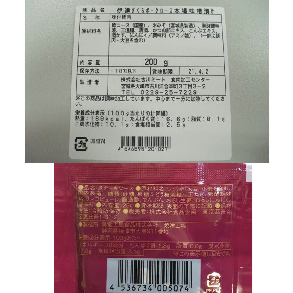【3人シェア買いでお得】宮城 Meat Meister OSAKI ハンバーグ&味噌漬けセット B