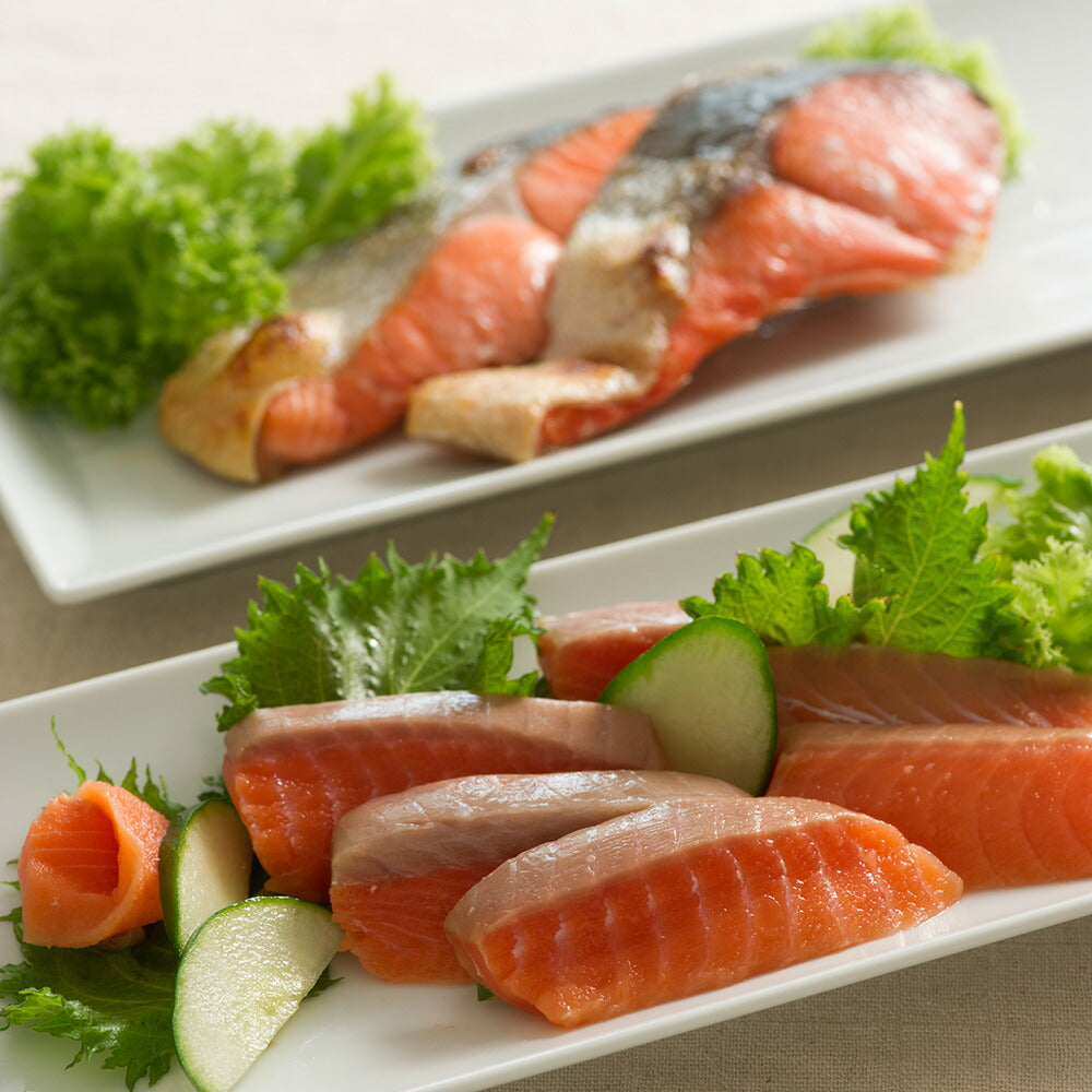 福井 丸和 サーモンと紅鮭の詰合せ 刺身 鮭 さけ サケ サーモン【送料込み】