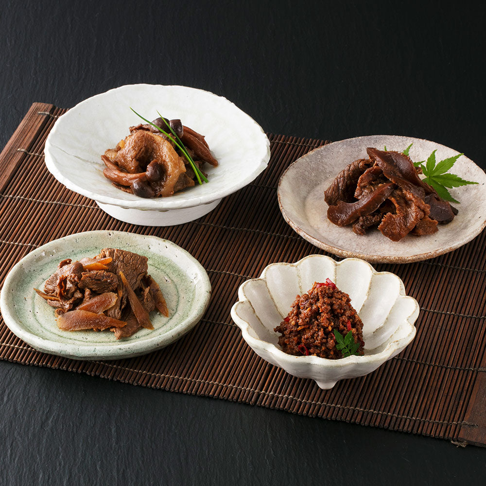 岐阜 創業明治10年 鵜舞屋 飛騨牛しぐれ煮詰合せ(4種) 和風惣菜 煮物【送料込み】【二重包装不可】【お届け不可地域:離島】