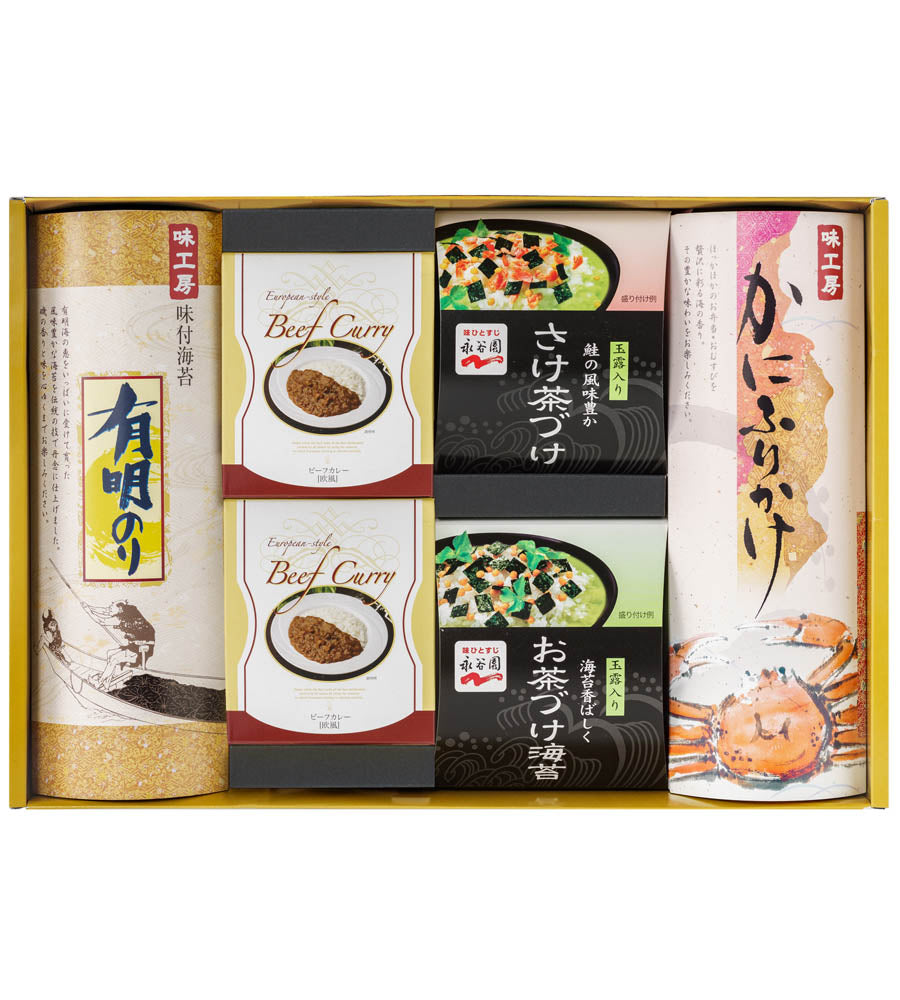 味工房 永谷園お茶づけ・カニふりかけ・海苔・カレーギフト 和食 カレー 詰合せ【送料込み】【二重包装不可】【お届け不可地域:離島】