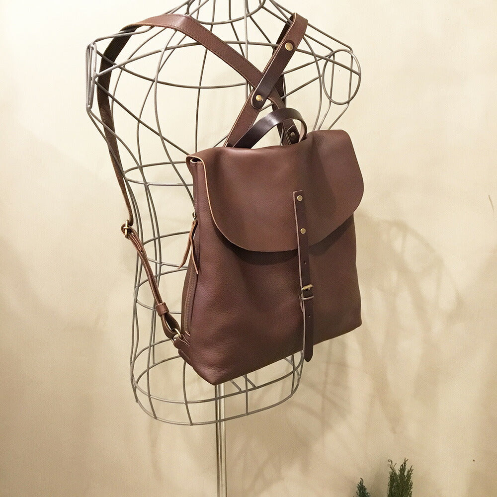【3人シェア買いでお得】【alto.】フラップリュック(M)AMSB-1705(ブラウン)