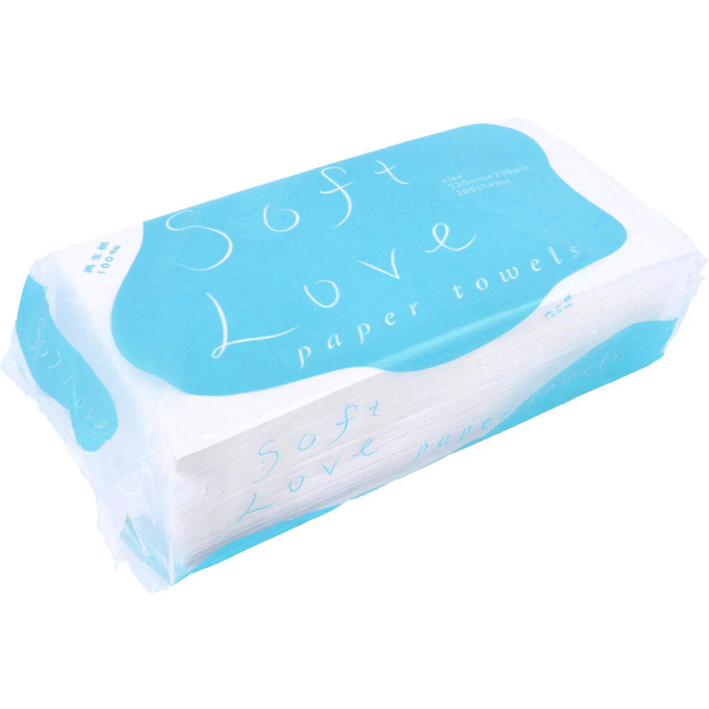 ペーパータオル 新橋製紙 SoftLove ソフトラブ エンボス加工 再生紙100% 200枚入り X20パック