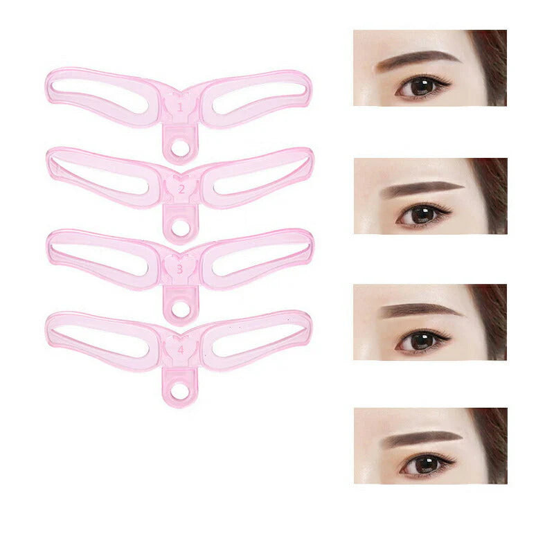 眉毛メイク 眉毛テンプレート 4種類 アイブロウテンプレート グッズ 型 見本 枠 美人眉 モテ眉 開運 左右対称