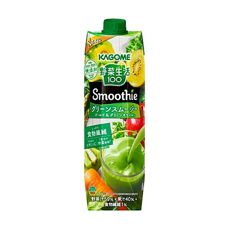【送料無料】KAGOME カゴメ 野菜生活100 Smoothie グリーンスムージー ゴールド&グリーンキウイMix 1000ml 1L×6本 (1ケース)