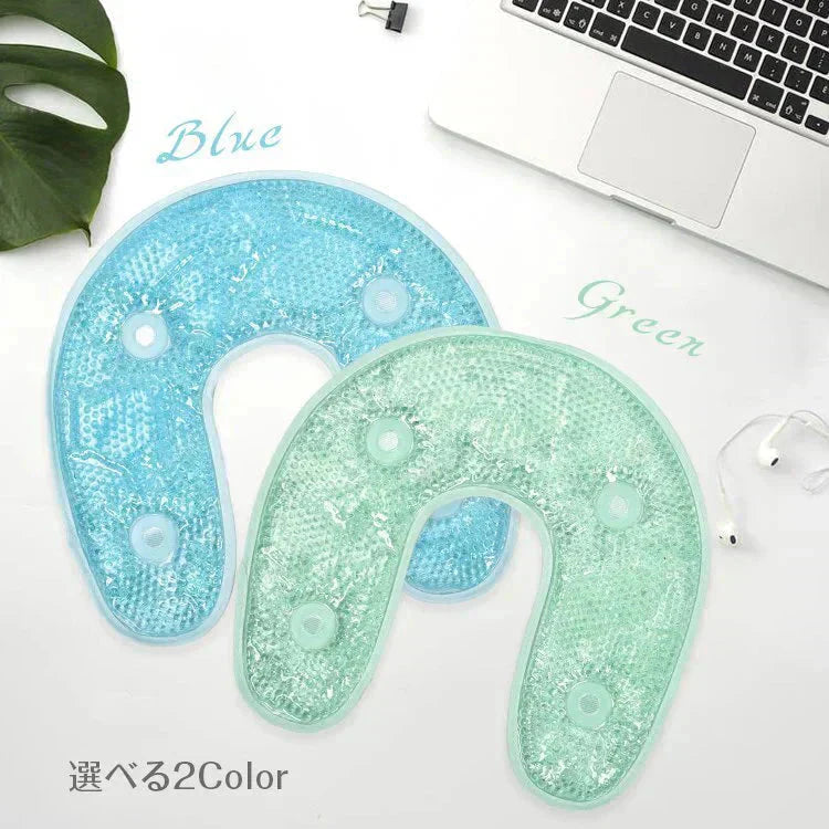 ネックジェル 「ブルー」 ジェルパック 温冷両用 ネッククーラー ホットパック クールジェル ホットジェル アイスジェル ひんやり 保冷 リラックスタイム ながら ジェルボール 暑さ対策