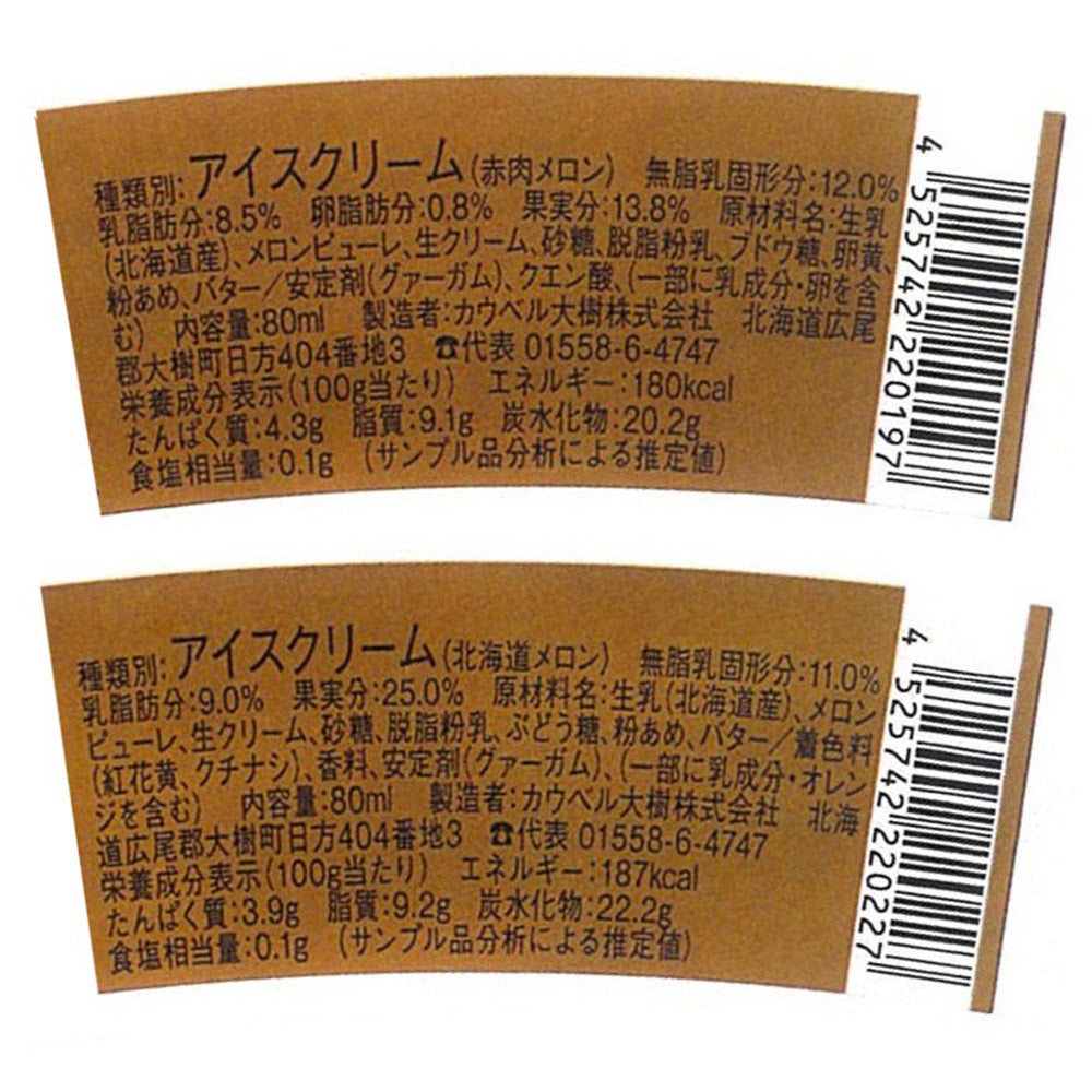 いつもありがとうラベル 北海道メロンアイスクリームセット 計10個【送料込み】【二重包装不可】【お届け不可地域:沖縄・離島】