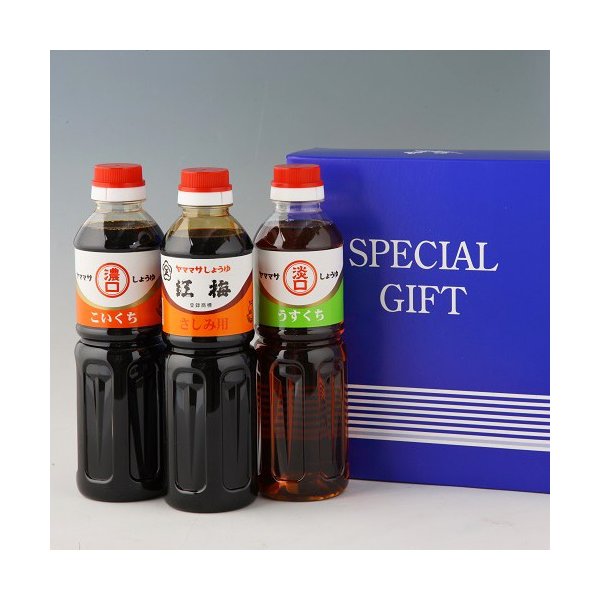 出雲 「調味料セット」 500ml×3本セット(紅梅・こいくち・うすくち)【化粧箱入り】