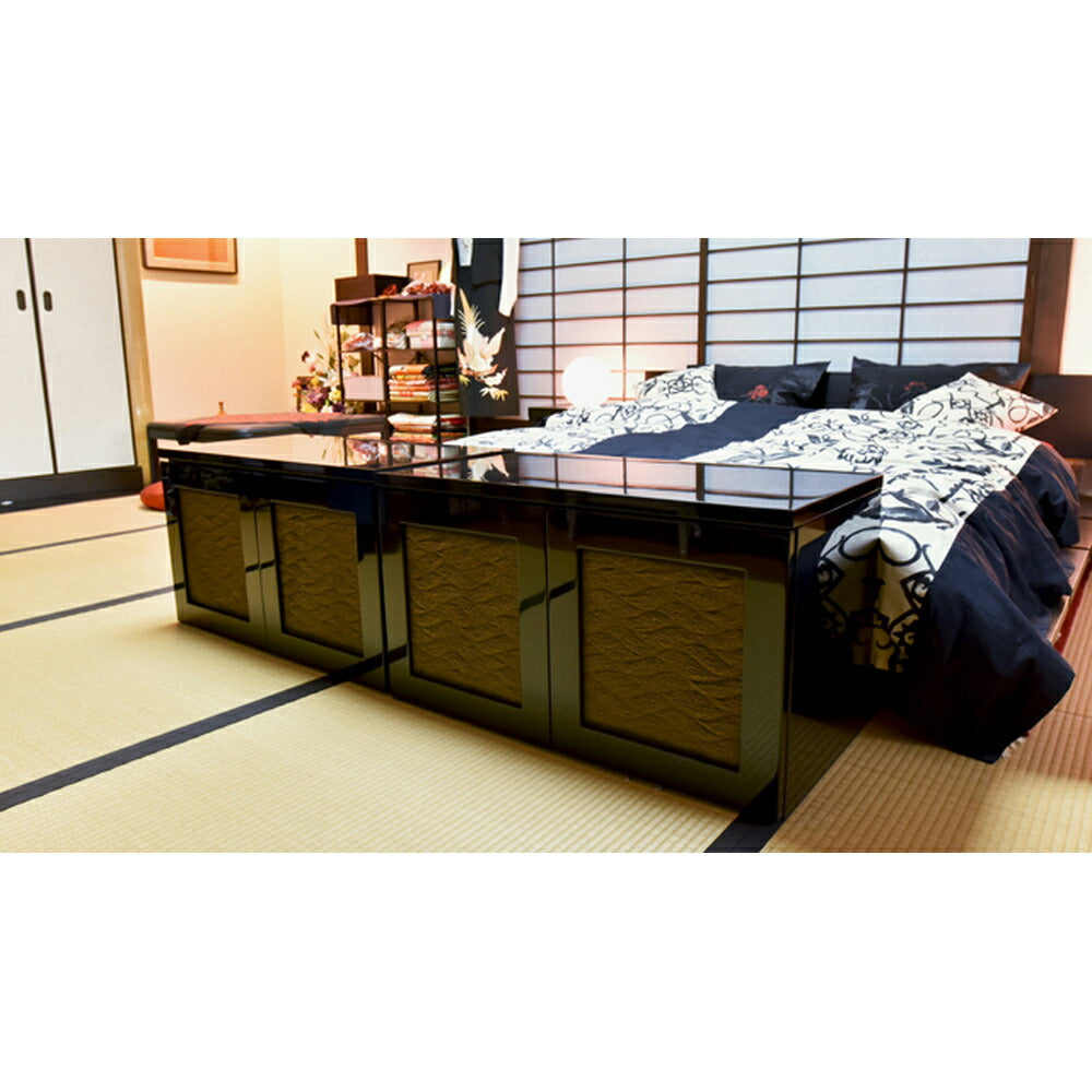 【3人シェア買いでお得】雅-miyabi- 着物生地 組み込みチェスト (両開き)【数量限定】【二重包装不可】