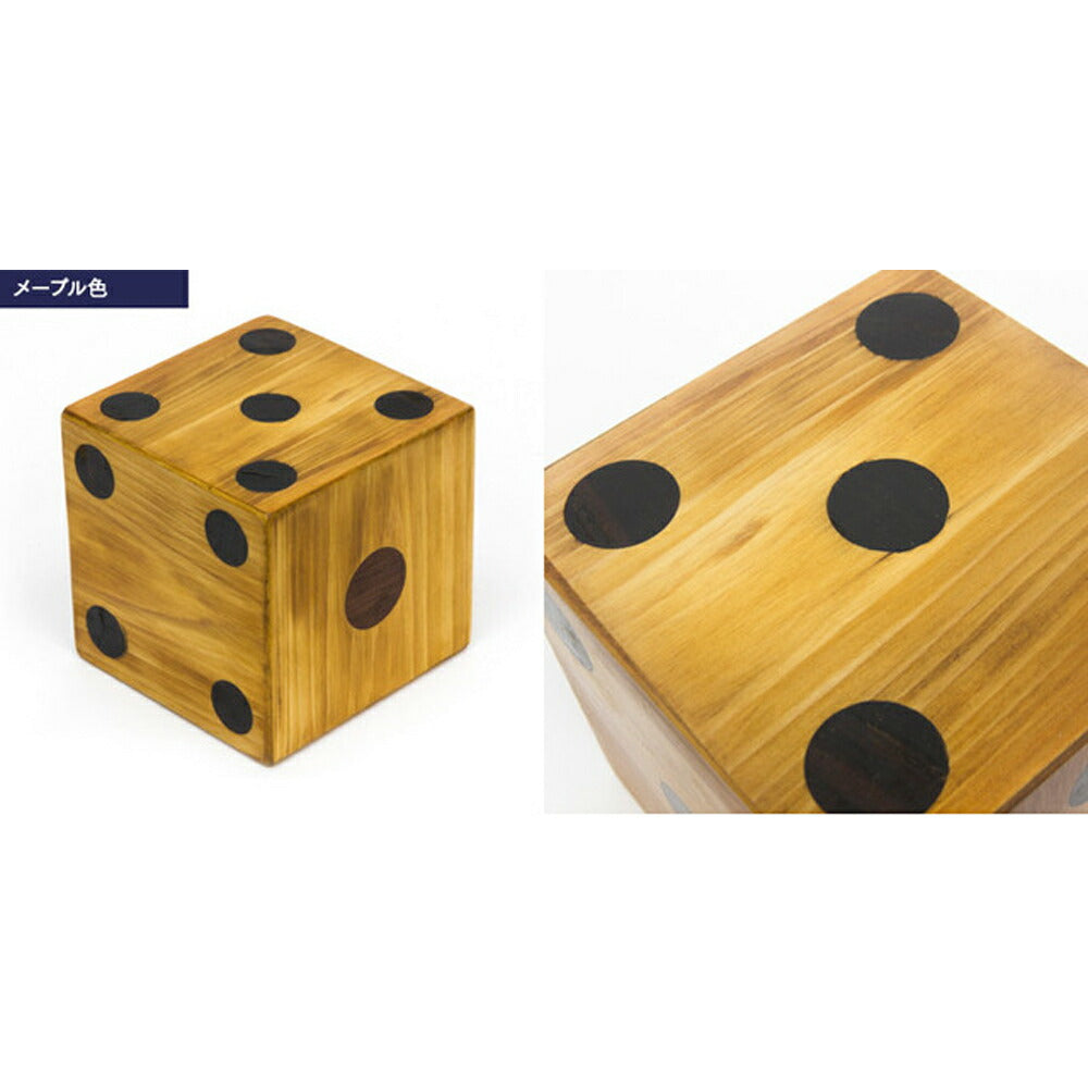 天然木無垢材(国産桧) 手作りサイコロオブジェ【メープル】【数量限定】【二重包装不可】