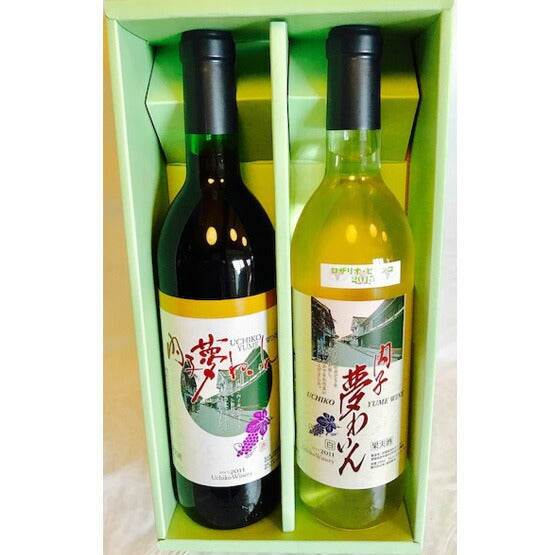 愛媛 国産ワイン「内子夢わいん 赤(ベリーA)・白(ロザリオ) 720ml*2本セット」