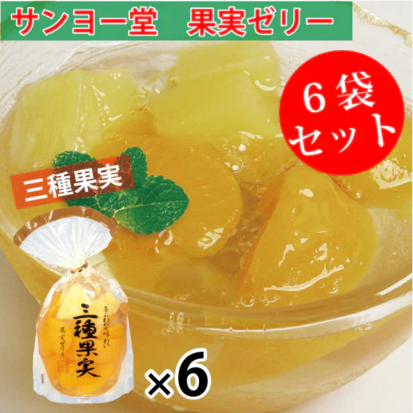 サンヨー堂 果実ゼリー 6袋セット 三種果実 350g×6袋