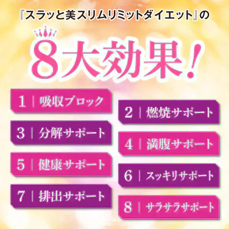 ●○11月上〜中旬発送予定○●『スラッと美スリムリミットダイエット(単品)』 ダイエット サポート サプリメント カロリーカット キトサン ギムネマ サラシア サプリ 健康食品 脂質 糖質制限 スラット美スリムリミットダイエット