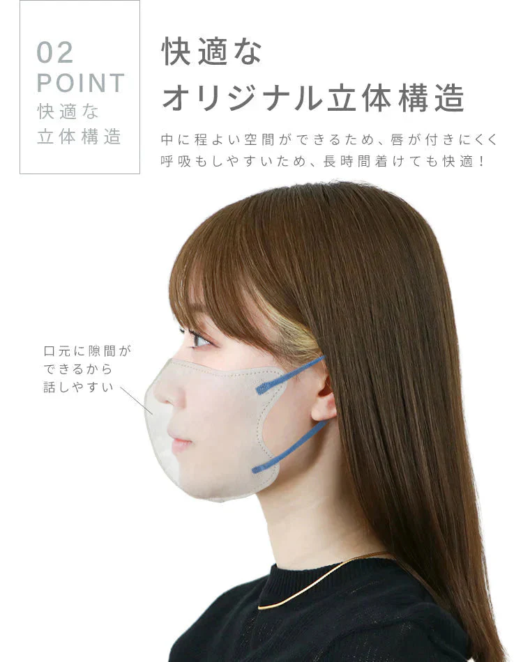 【Lサイズ】【ホワイト×グレー】【100枚セット】立体マスク バイカラー 両面 同色 立体 不織布 カラー 血色 3Dマスク 3D マスク 2D 2Dマスク 美人 小顔 使い捨て カラーマスク 美 シルエット ジュエルフラップマスク 3Dデイリースタイル Jewel Flap Mask 公式 WEIMALL bwm3d5