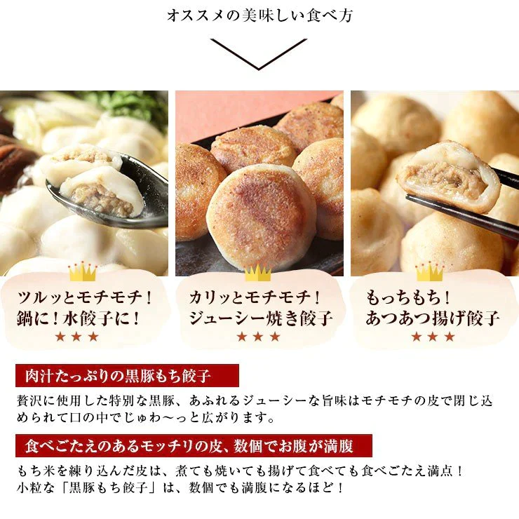 もっちりじゅわ〜の新食感 おもちのぎょうざ 黒豚もち餃子 20g×12個