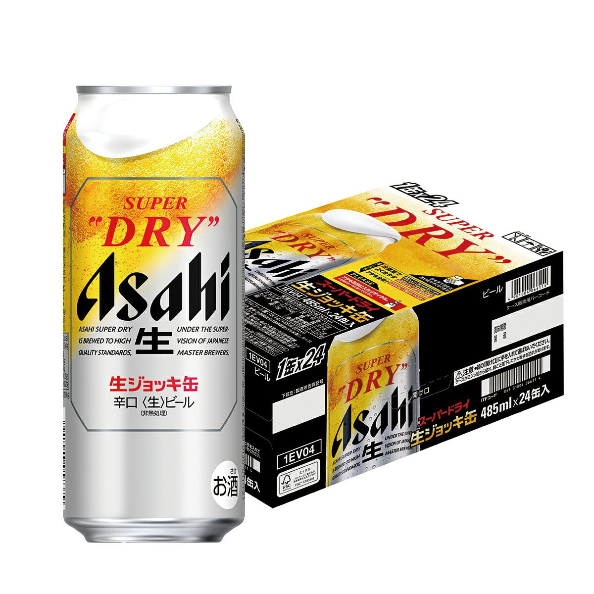 アサヒ スーパードライ 生ジョッキ缶 大生 485ml×1ケース/24本【2ケースまで一個口配送可能】