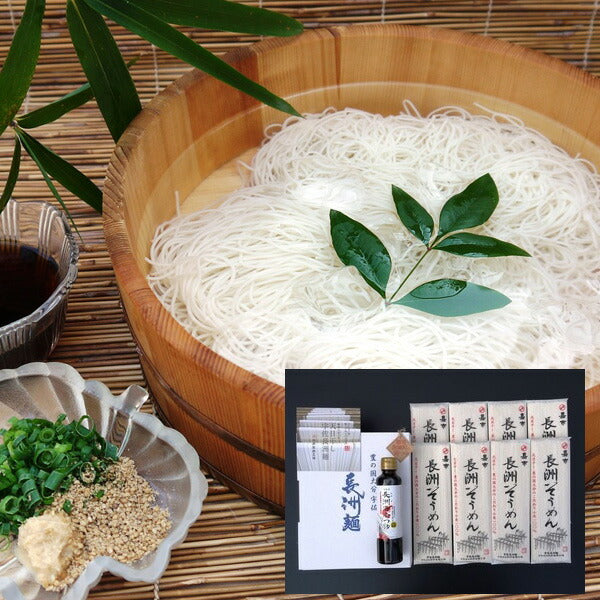 「宇佐長洲名物天日干し素麺と海老つゆセット」【送料込み】