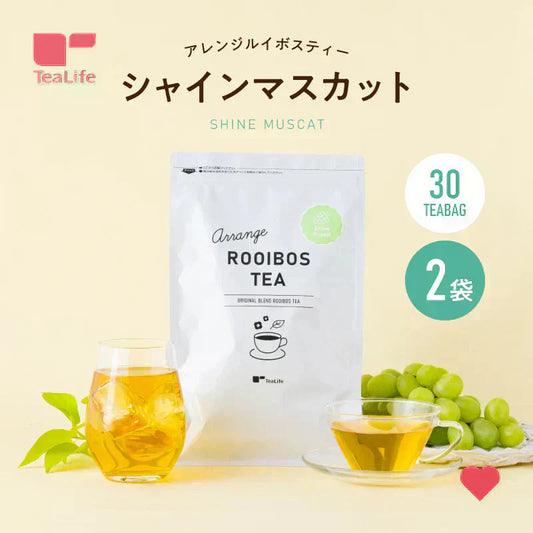 ★水出しOK★【約60杯分】アレンジルイボスティー シャインマスカット カップ用30個入 2袋セット(グリーンルイボスティー ティーバッグ ノンカフェイン ハーブティー)