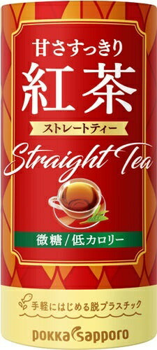 ポッカサッポロ 甘さすっきり紅茶 195g カート缶 90本 (30本入×3 まとめ買い)