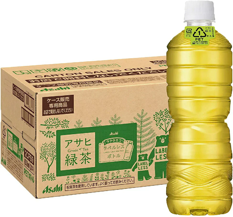 アサヒ飲料 緑茶 ラベルレスボトル PET 630ml×1ケース/24本