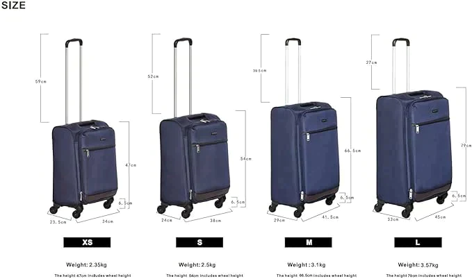 Amazonベーシック 訳あり スーツケース 25インチ ネイビーブルー 機内持ち込み可・手荷物サイズ