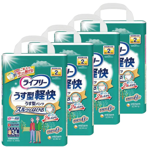 ライフリー うす型軽快パンツS 24枚入 4袋(1箱) ケース販売