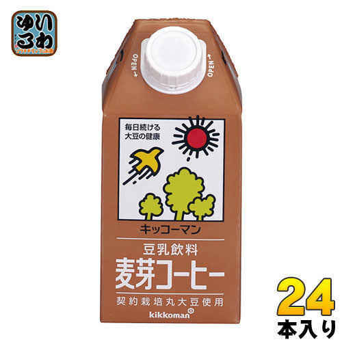 キッコーマン 豆乳飲料 麦芽コーヒー 500ml 紙パック 24本 (12本入×2 まとめ買い) 〔豆乳〕