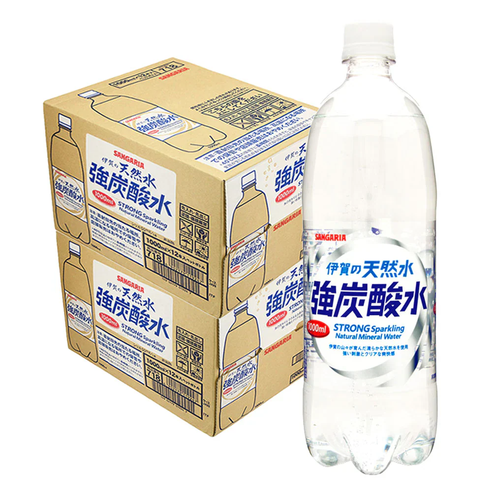 【送料無料】 サンガリア 伊賀の天然水 強炭酸水 1000ml 1L×2ケース 24本