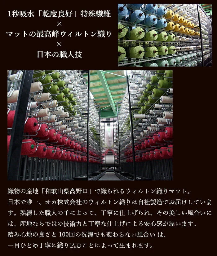 【ブルー 70x100cm】乾度良好 バスマット 足ふきマット 吸水 速乾 ラクス おしゃれ 大判 抗菌防臭加工 ズレ防止 洗濯可能 滑らない ふかふか 日本製 国内生産