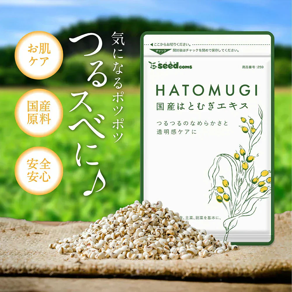 国産はとむぎエキス《約12ヶ月分》はとむぎ/ハトムギ/ヨクイニン/サプリ サプリメント はとむぎ 美容 ビタミン カルシム 鉄分 植物繊維 アミノ酸 マグネシウム 葉酸【大容量】