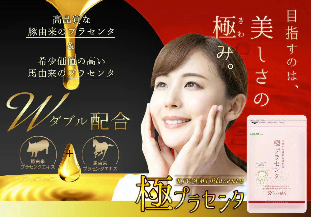 極プラセンタ《約3ヶ月分》 送料無料 プラセンタサプリ サプリメント ヘム鉄 豚プラセンタ 馬プラセンタ フェルラ酸 ビタミン フィッシュコラーゲン 潤い【大容量】