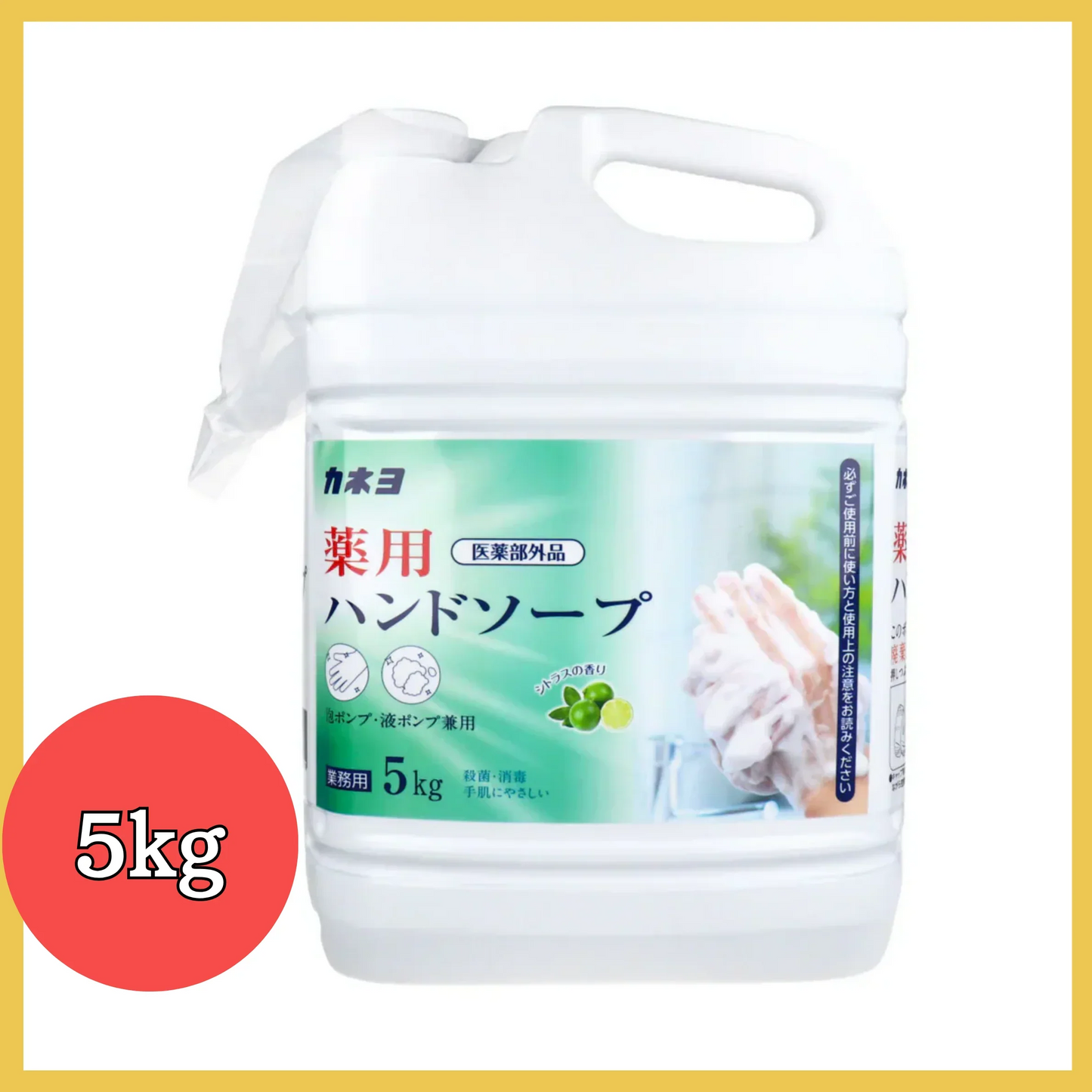 カネヨ石鹸 薬用ハンドソープ 泡ポンプ/液ポンプ兼用 シトラスの香り 5kg