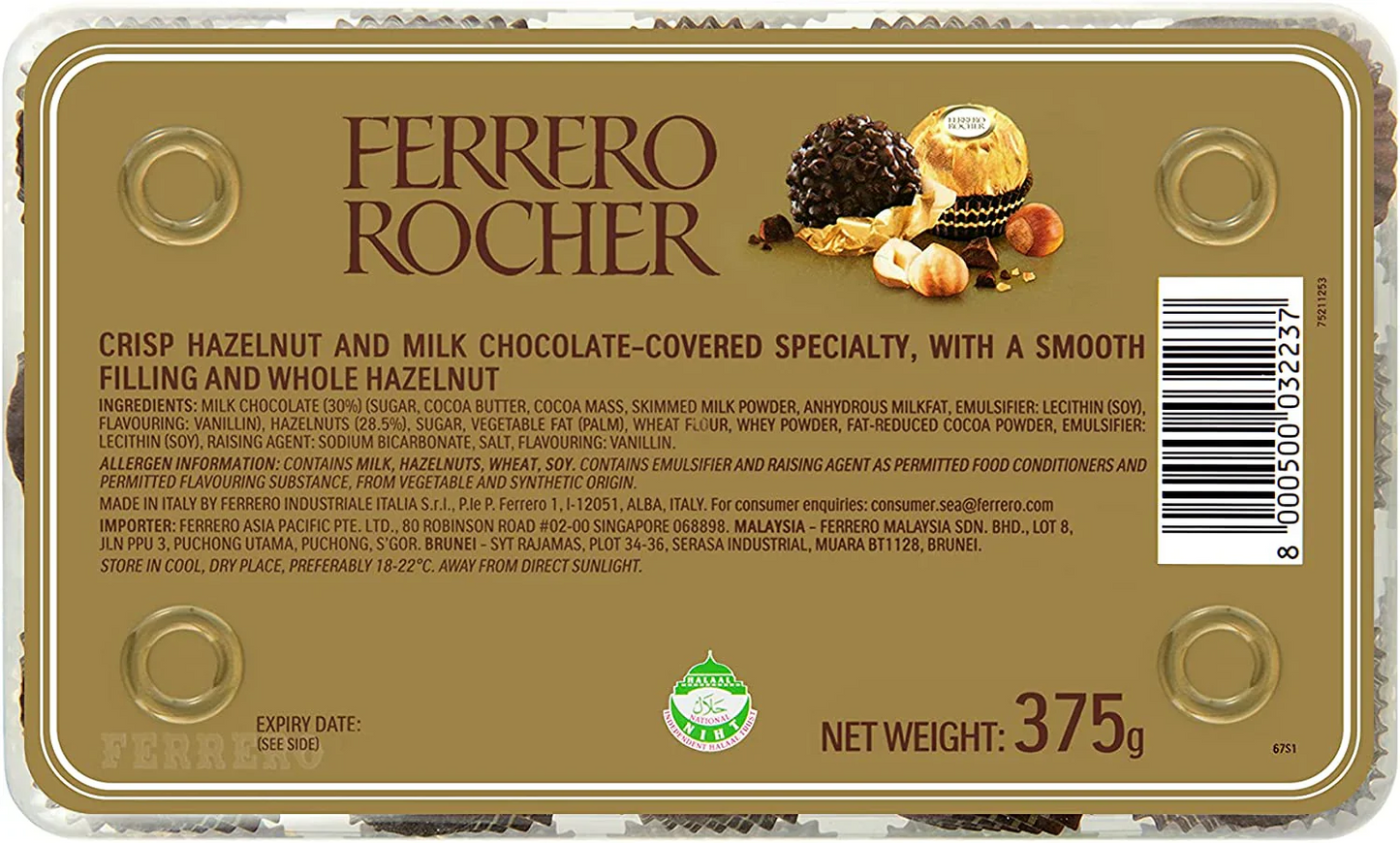 フェレロ ロシェ(FERRERO ROCHER) T-30 チョコレート 30個入り 個包装 バレンタイン 義理チョコ ギフト