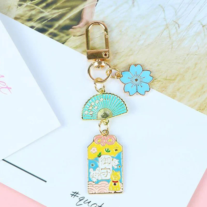キーホルダー 御守 金運 キーリング おしゃれ 可愛い 鍵 軽量 ギフト プレゼント s045B(金運)